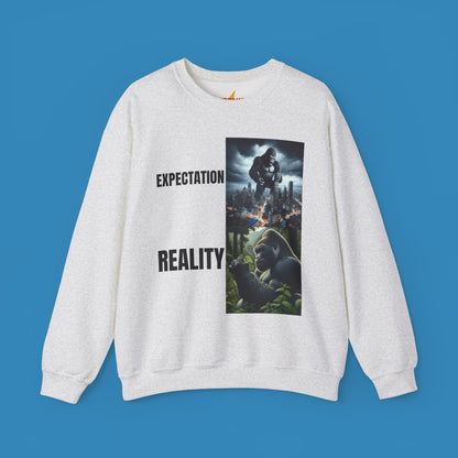 Expectation vs Reality Gorilla Sweatshirt - Unisex Heavy Blend Crewneck